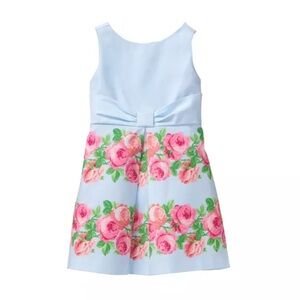 Janie & Jack Sleeveless Floral Pleated Dress with Bow